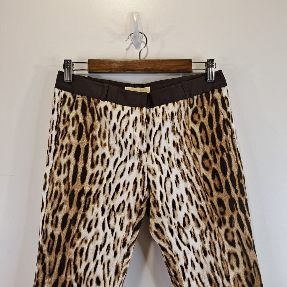 MICHAEL Michael Kors Brown Animal Print Pants Size 4P - Picture 2 of 10